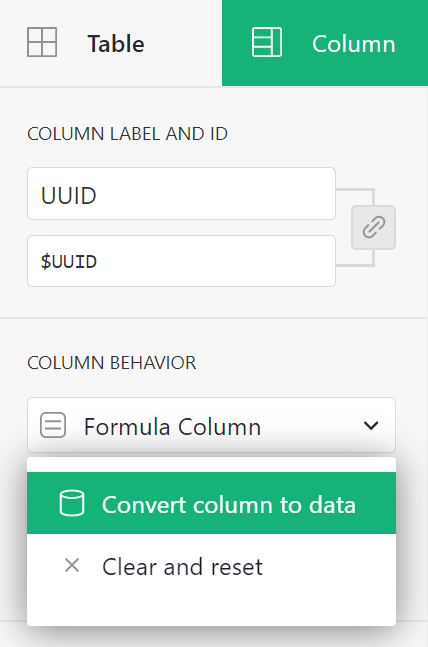 Convert to Data Column