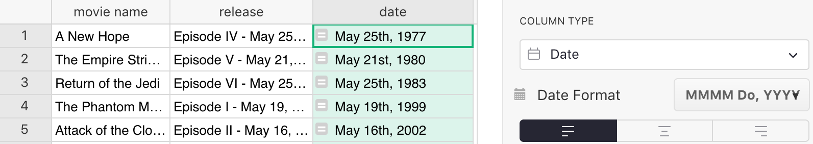 Formatted parsed date