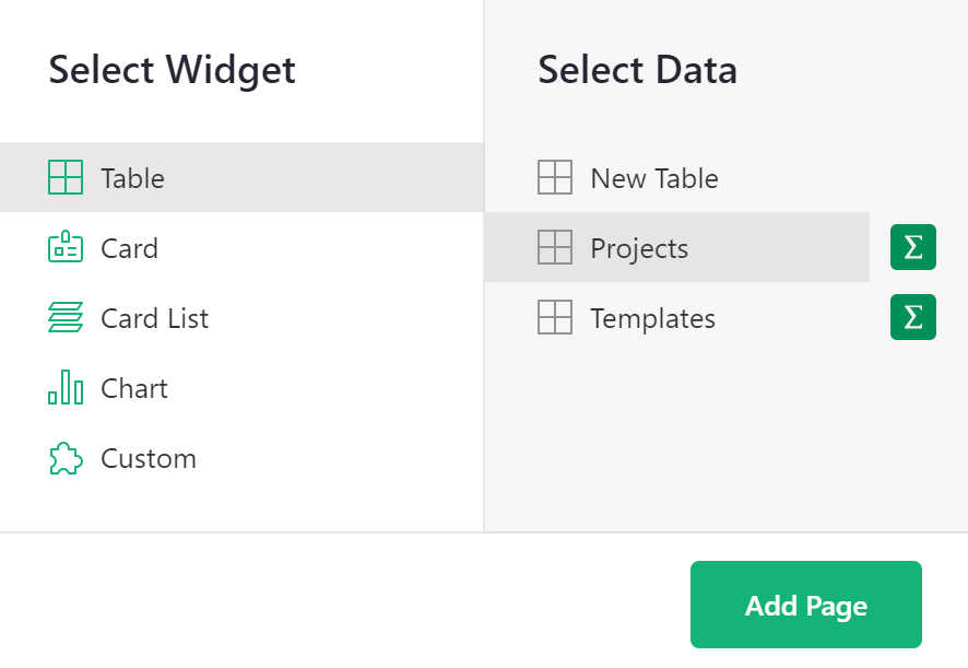 Add Project Table