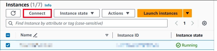 Capture d'écran de la connexion AWS