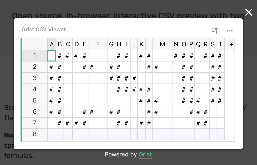 Visionneuse CSV Grist