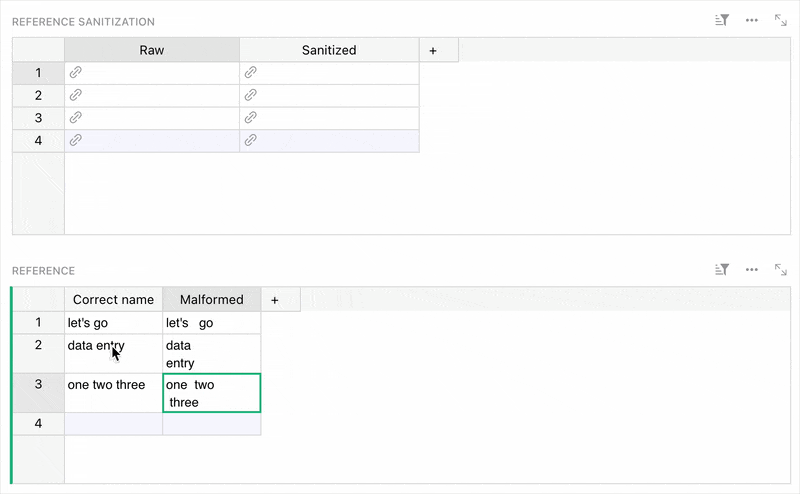Reference sanitization
