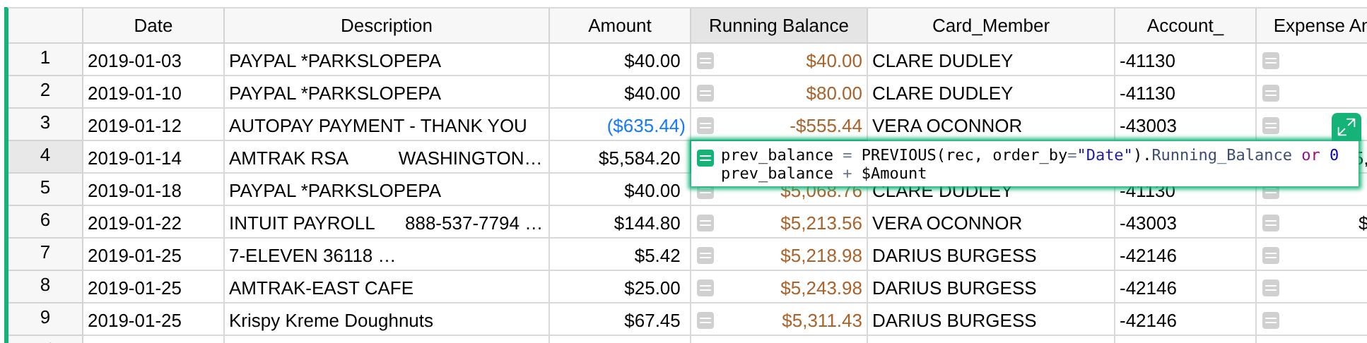 running-balance-formula