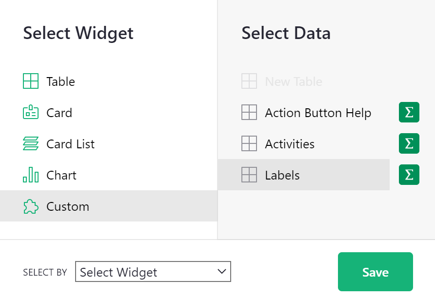 ajouter widget impression d'étiquettes