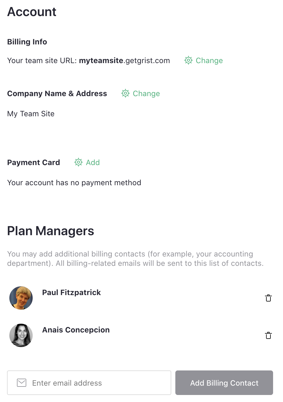 Add billing managers