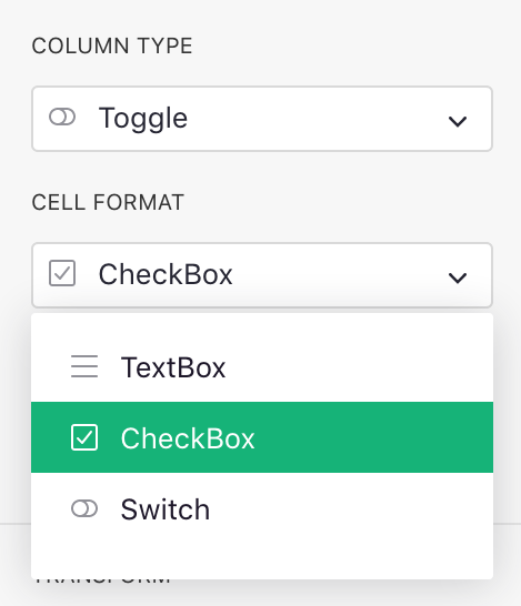 Format toggle