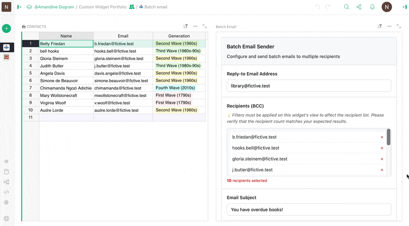 Batch email composer