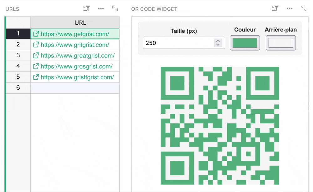 QR code custom widget