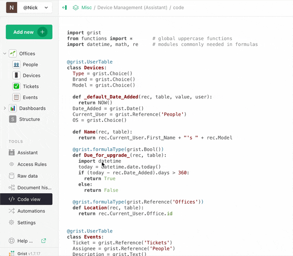 Doc structure visualization