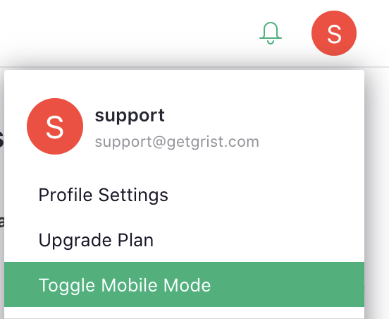 Toggle mobile mode